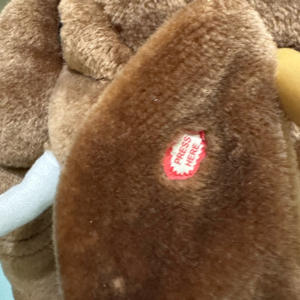 Plush Brown Elephant Rocking Toy - Soft Upholstered Rocker With Sound - Picture 6 of 7
